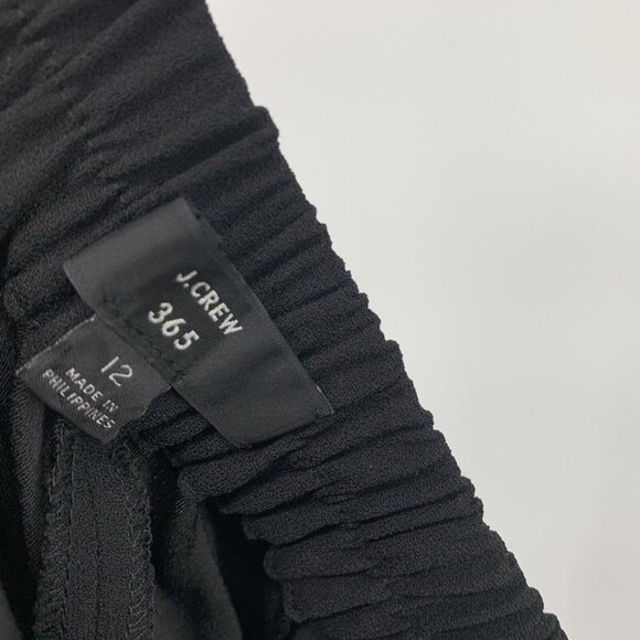 J.Crew 365 Pants Black Pull On Wide Leg Cropped Crepe - Picture 3 of 9